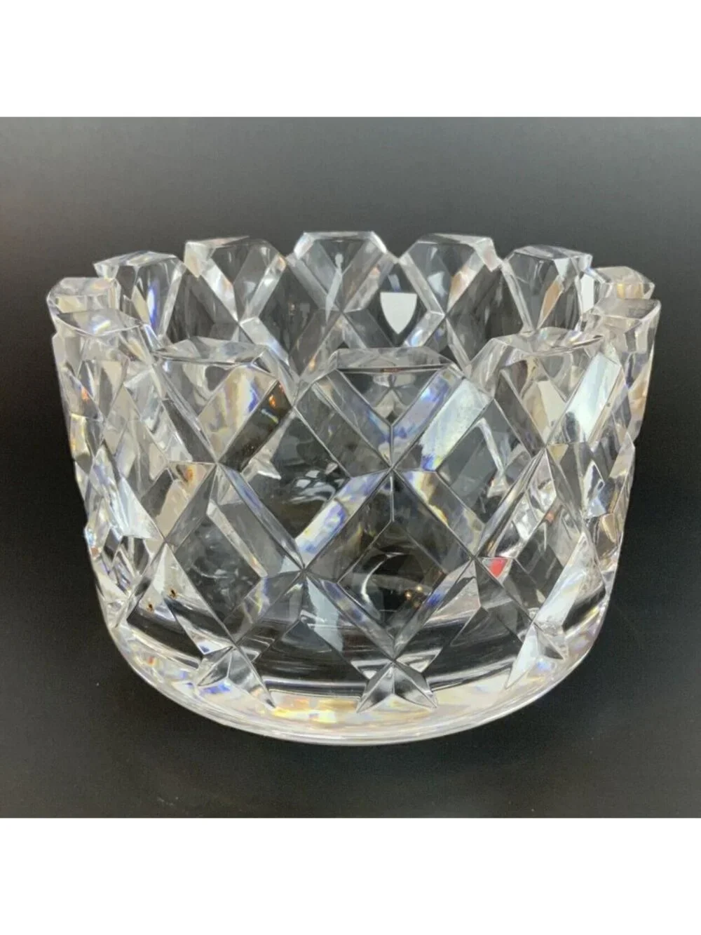 Orrefors Sofiero Medium Crystal Serving Bowl By Gunnar Cyrén